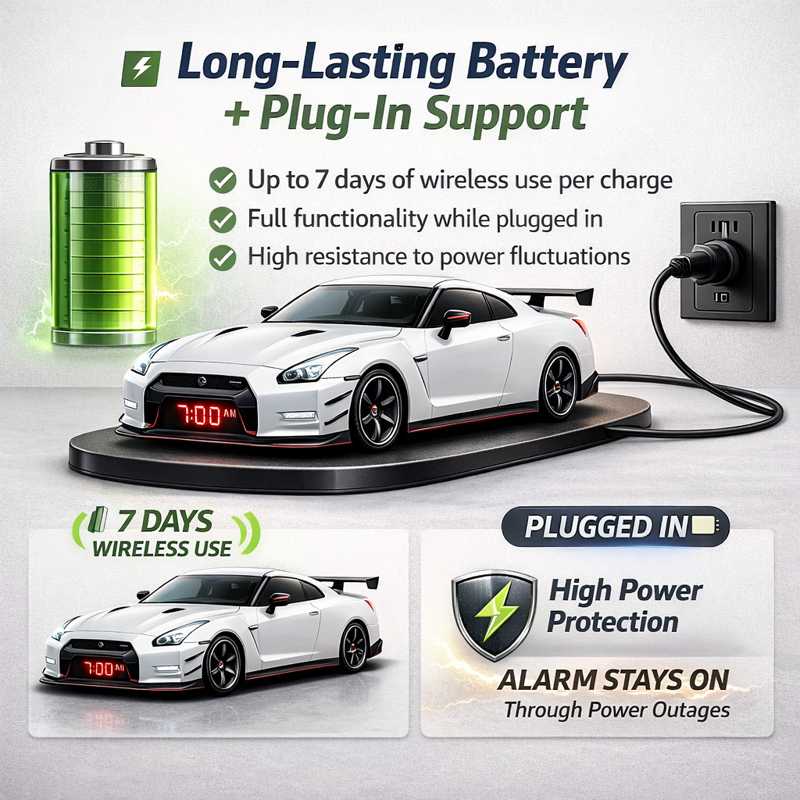 Hypercar Alarm Clock - Realistic Engine and Light Effects